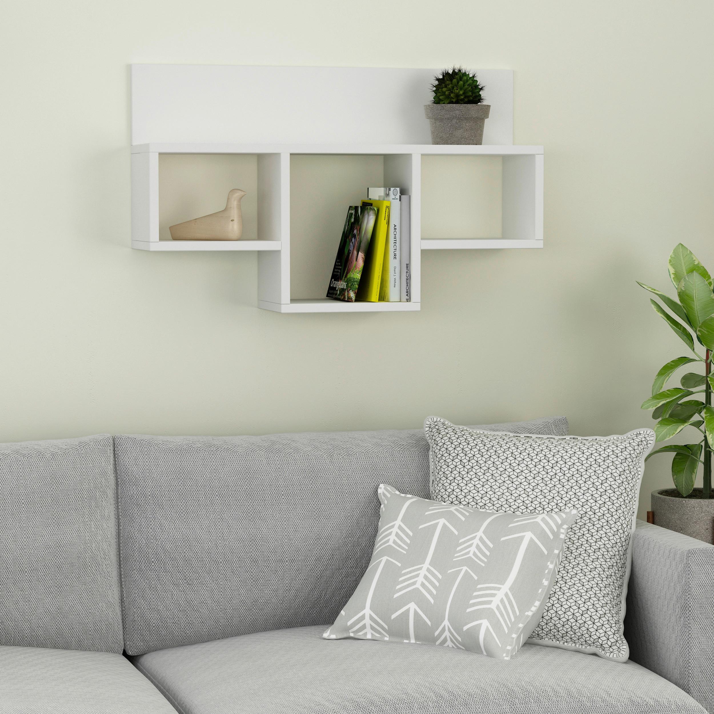 WANDBOARD TRAN REGAL - Weiss, Design, Holzwerkstoff (80/49/20cm) - Livetastic