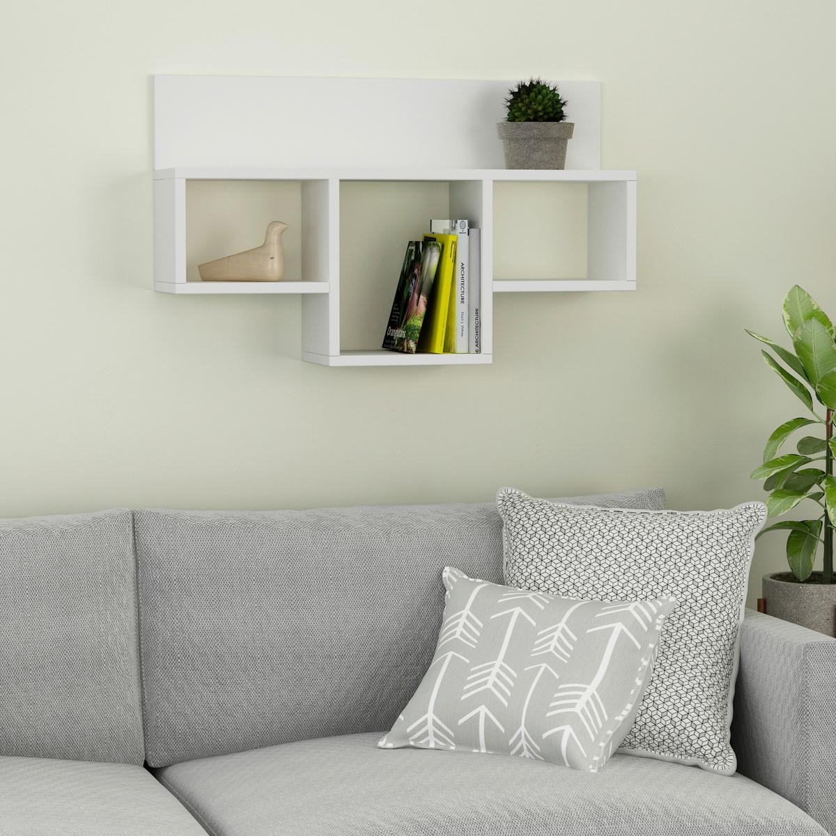 WANDBOARD TRAN REGAL - Weiss, Design, Holzwerkstoff (80/49/20cm) - Livetastic