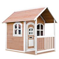 Spielhaus Alex aus Zedernholz - Braun/Weiß, Basics, Holz (137/178/191cm) - Ambia Garden