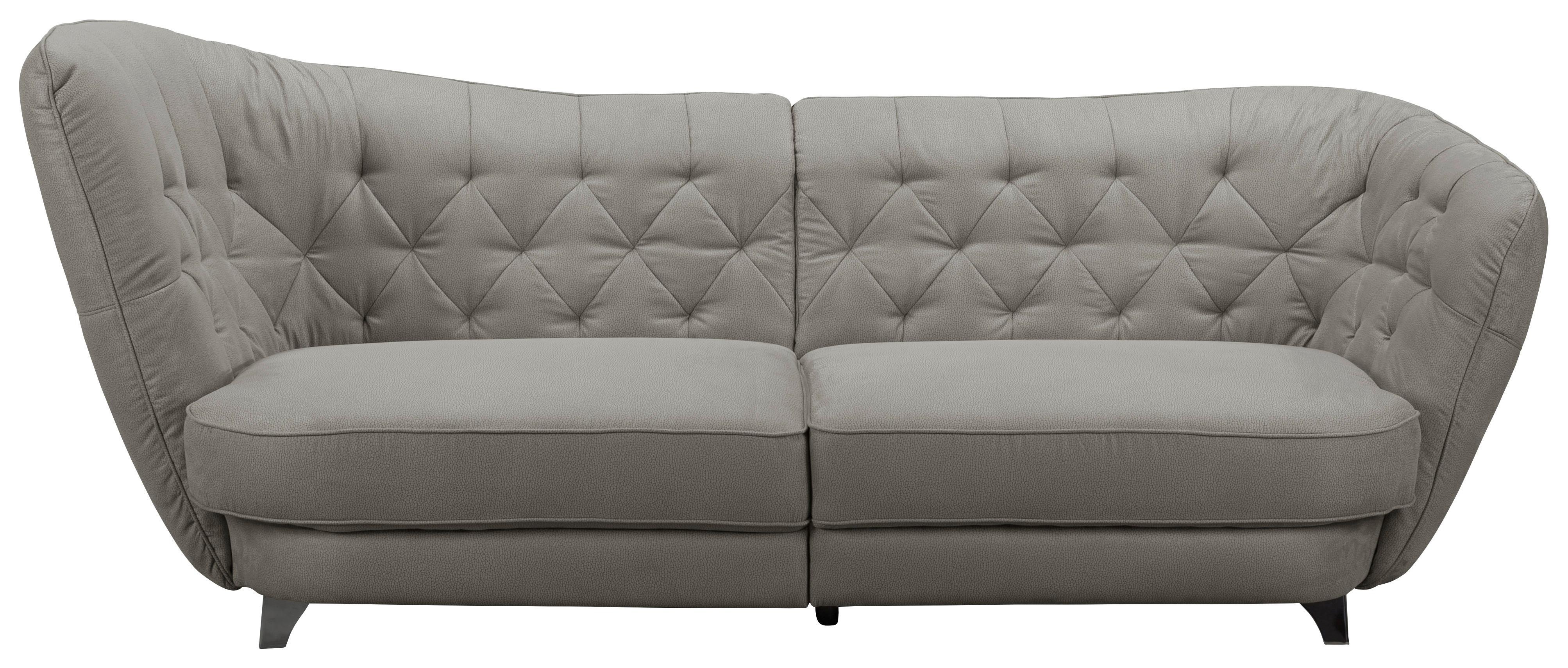 Megasofa "Retro" , braun - Chromfarben/Braun, MODERN, Textil/Metall (256/85/115cm) - MID.YOU