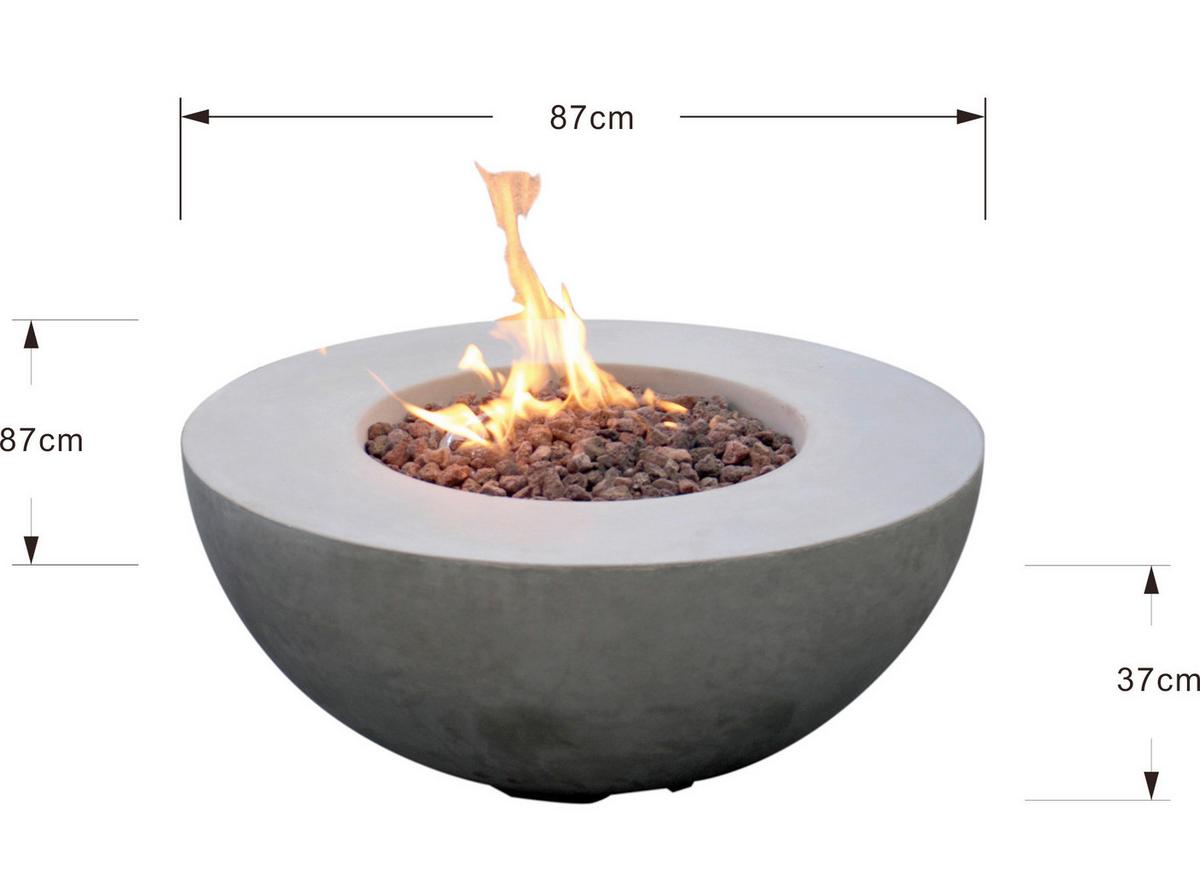 Feuerstelle Roca Hellgrau - Hellgrau, KONVENTIONELL, Stein/Metall (87/87/37cm) - Gardenson