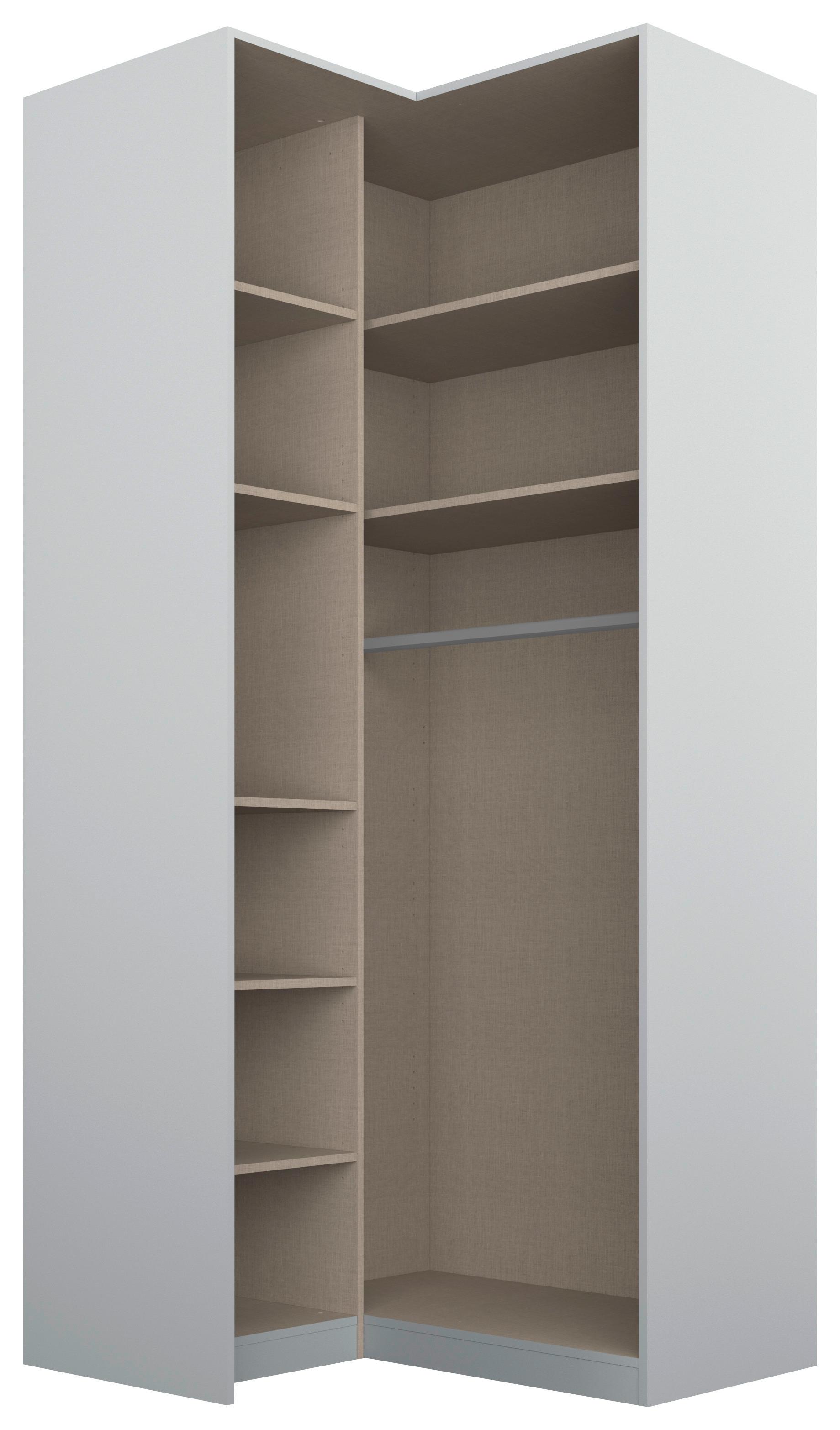 DULAP PE COLT ALABAMA - argintiu/transparent, Modern, material pe bază de lemn (100/229/102cm) - Modern Living