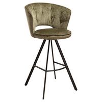 STOŁEK BAROWY KIM - zielony/czarny, Design, metal/tkanina (54/103/54cm) - Novel