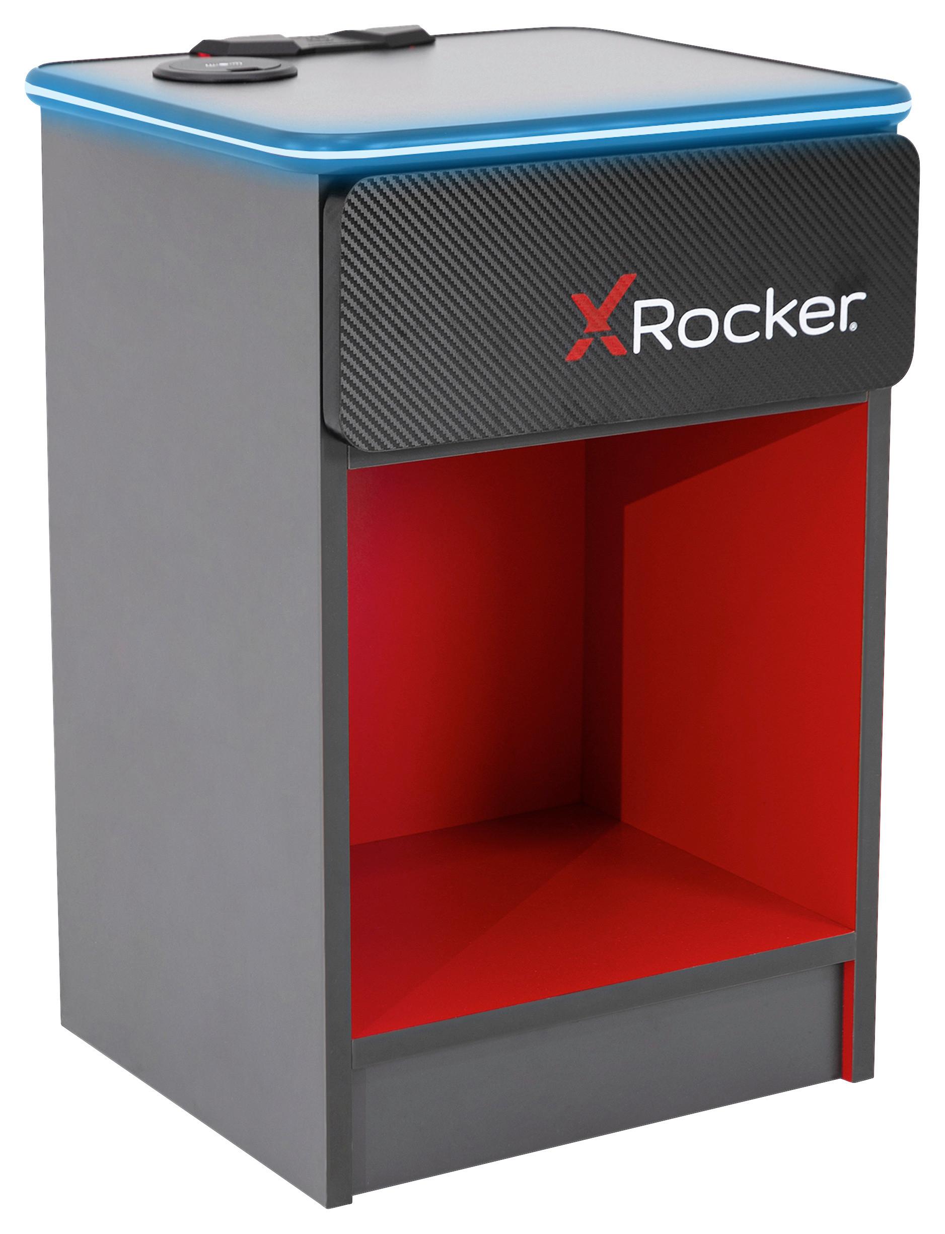 Nachtkästchen Carbon-Tek ca. 36x54x33 cm Schwarz/Rot - Rot/Schwarz, MODERN, Holzwerkstoff/Kunststoff (36/54/33cm) - X Rocker