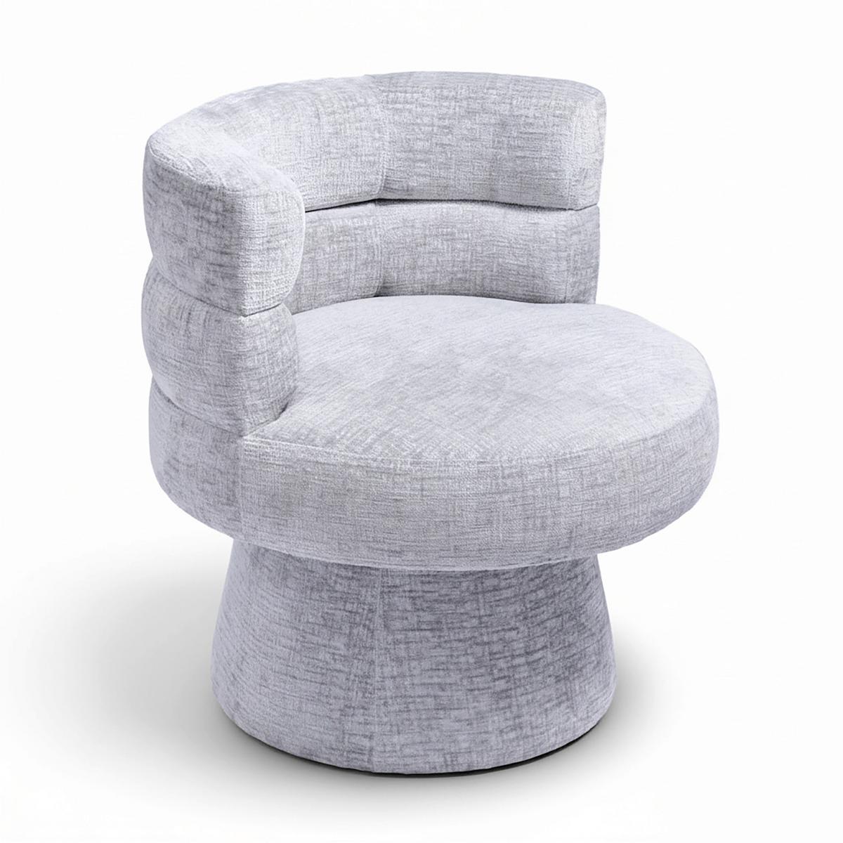 Stuhl Julina Grau Chenille Gepolstert - Grau, MODERN, Holz/Textil (71/74/72cm) - Bessagi Home