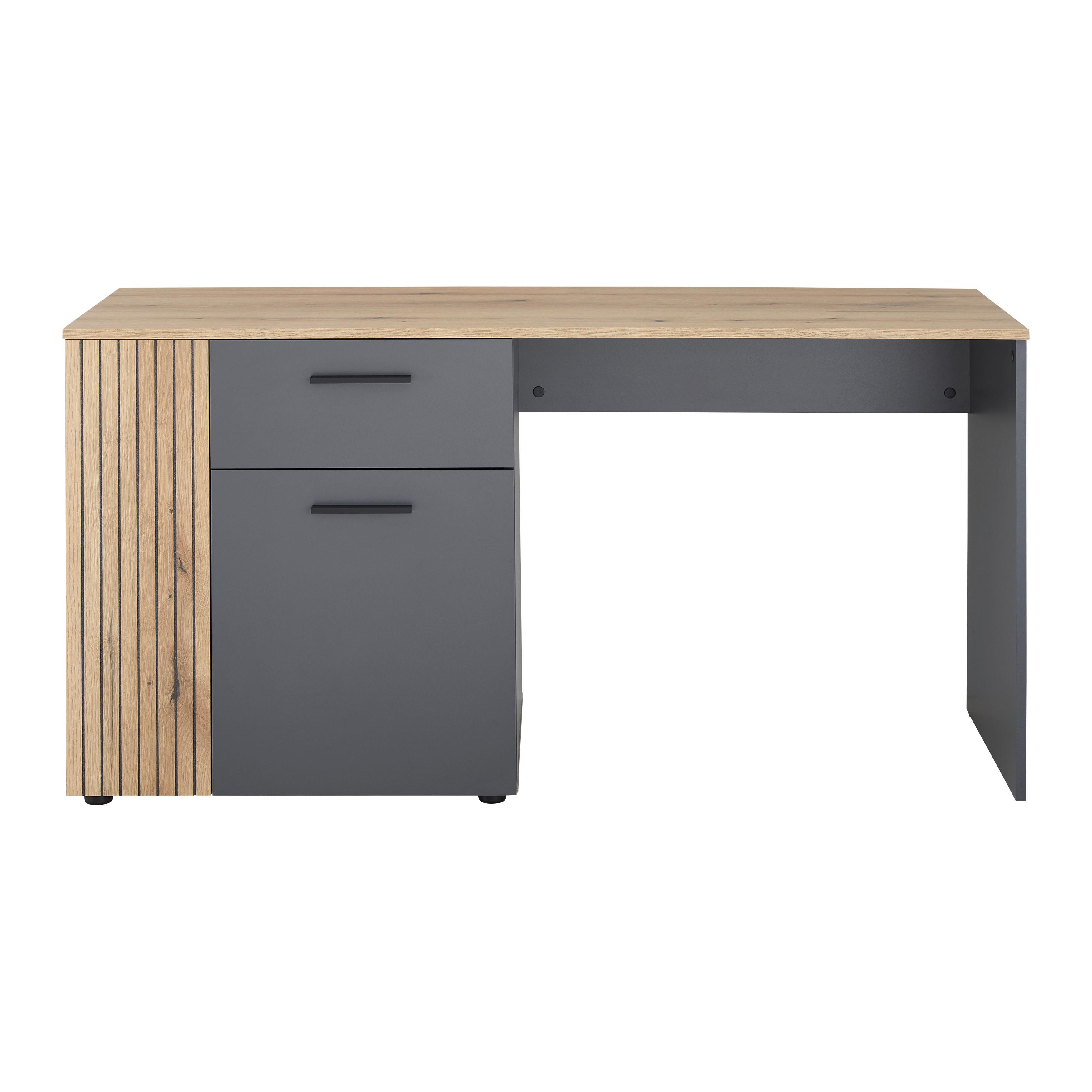 SKRIVBORD CADIX -EXKLUSIV- - svart/antracit, Klassisk, trämaterial/plast (145/75/60cm) - Mömax