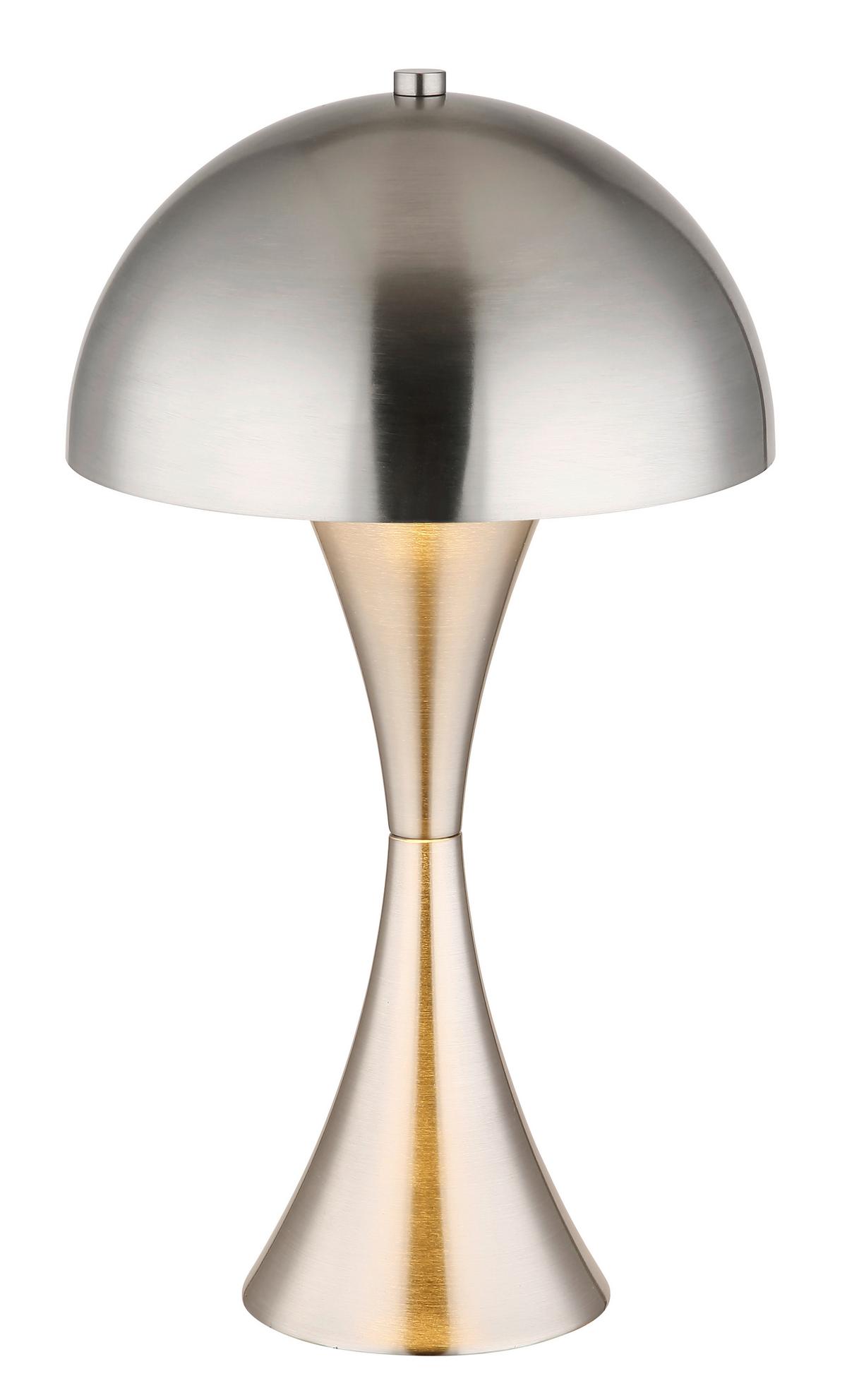 TISCHLEUCHTE 21028N - Schwarz/Nickelfarben, Design, Kunststoff/Metall (20/36,1cm) - Globo