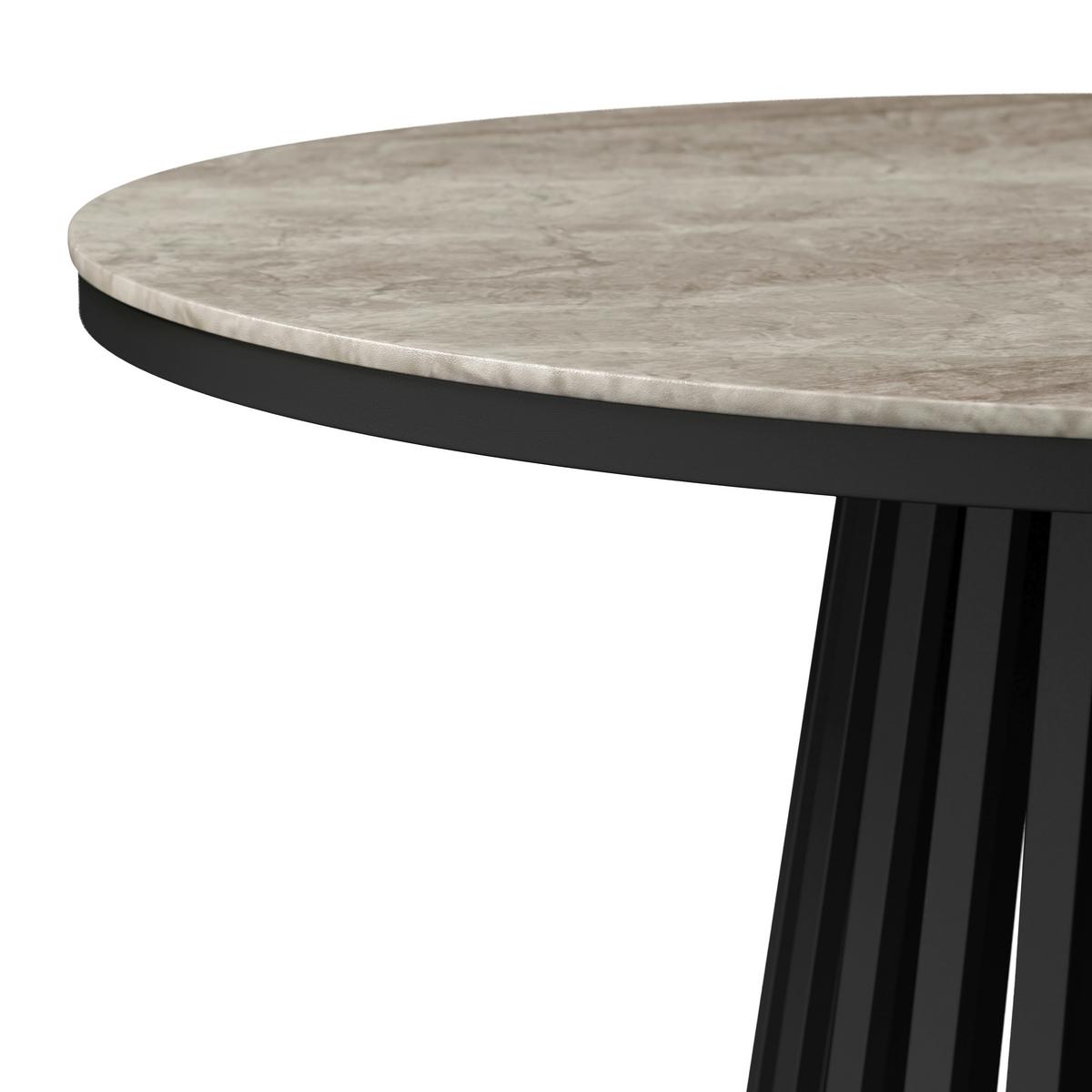 MASĂ PELA - negru/gri, Modern, metal/piatră (110/75cm) - Bessagi Home