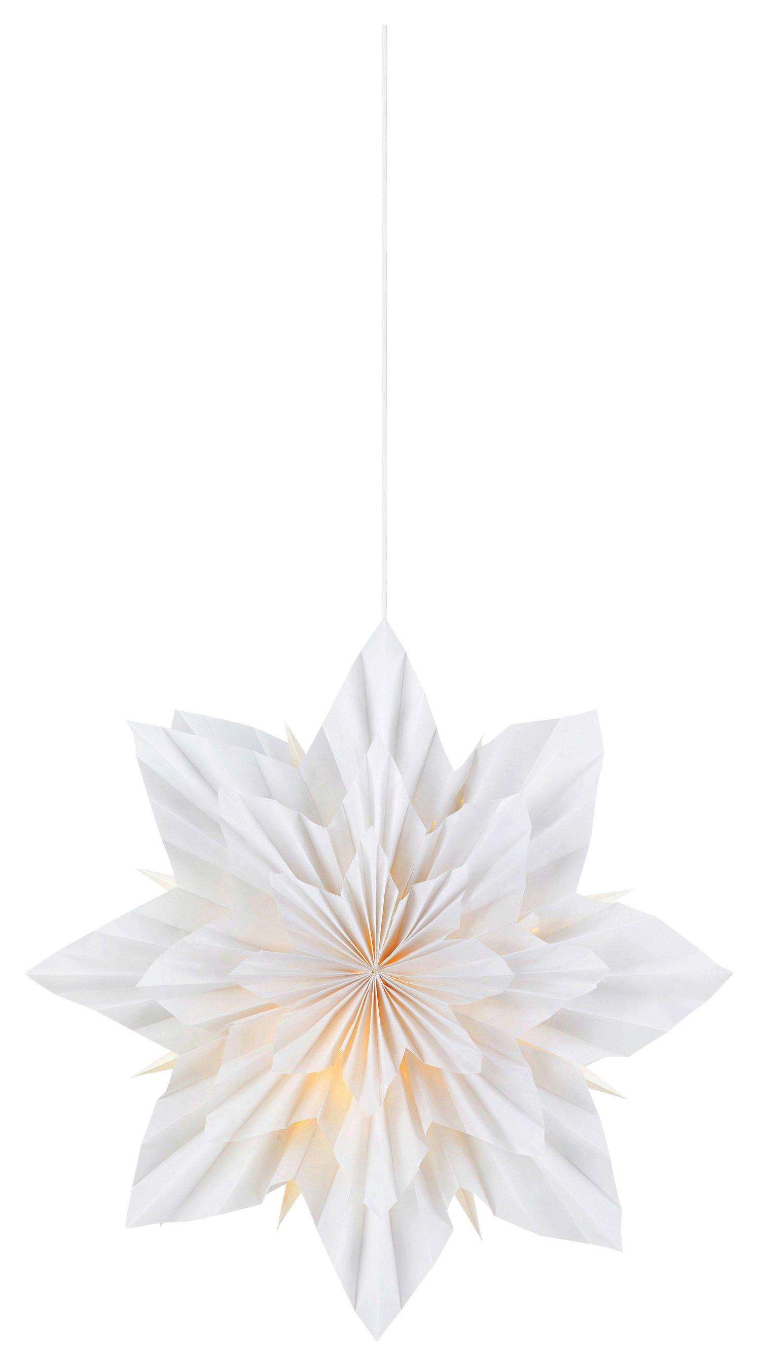 Dekostern Neela Pendant Star Weiß max. 6 Watt - Weiß, Basics, Papier (14/45/45cm) - Markslöjd