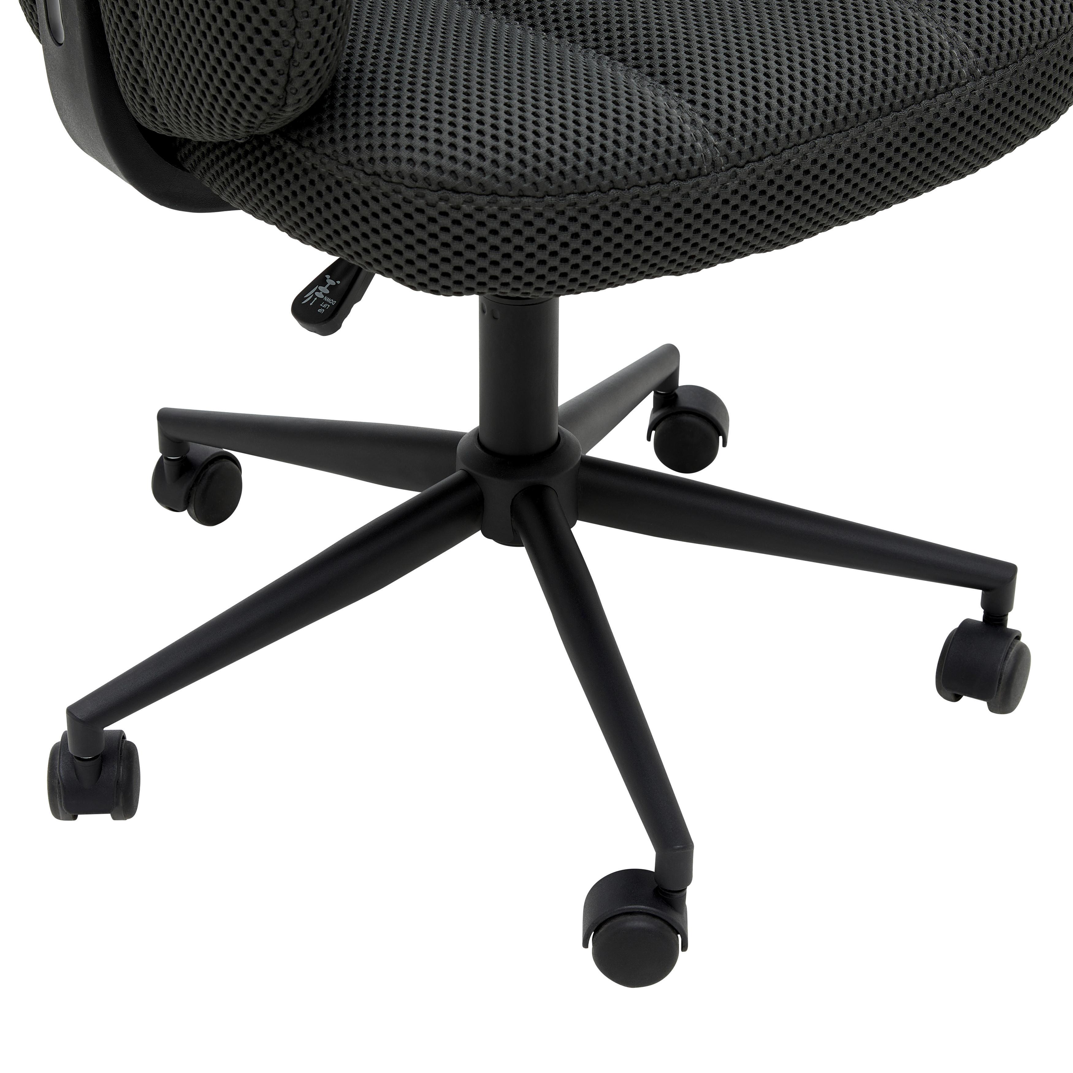 SNURRSTOL VALERIA - mörkgrå/svart, Modern, metall/textil (61/78-85.5/62cm) - Mömax