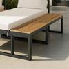 ENSEMBLE LOUNGE ADRIANO - couleur acacia/noir, MODERN, métal/textile - Bessagi Garden