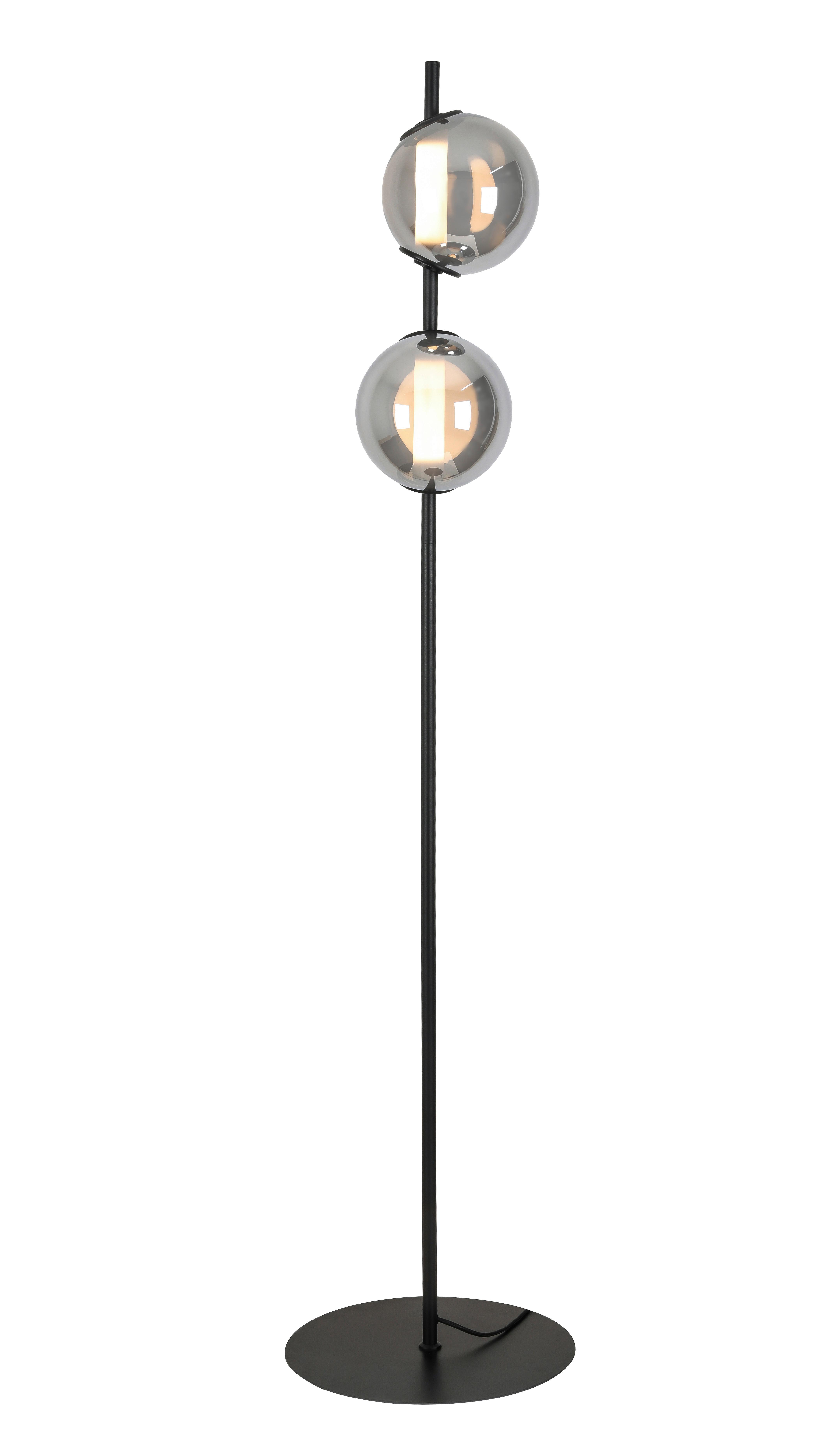 LAMPA STOJĄCA LED SECO *DK* - czarny/kolor chromowy, Design, tworzywo sztuczne/metal (34/168cm) - Dieter Knoll