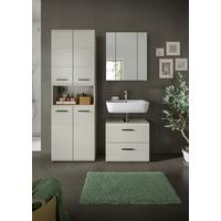 Badezimmer Ice Kaschmir 3-teilig - Kaschmir/Schwarz, Trend, Glas/Holzwerkstoff (120cm) - MID.YOU