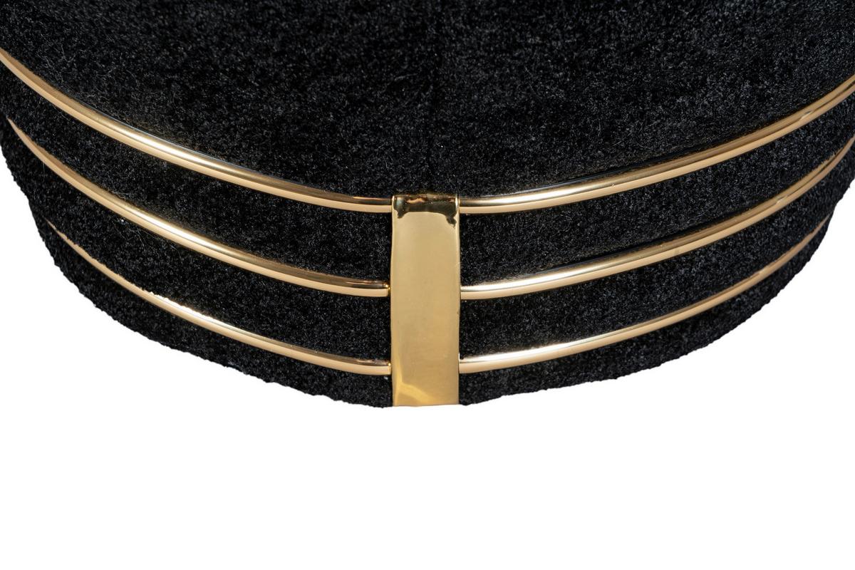 HOCKER DORIC 335 - Goldfarben/Schwarz, Design, Textil (42/50cm) - Kayoom