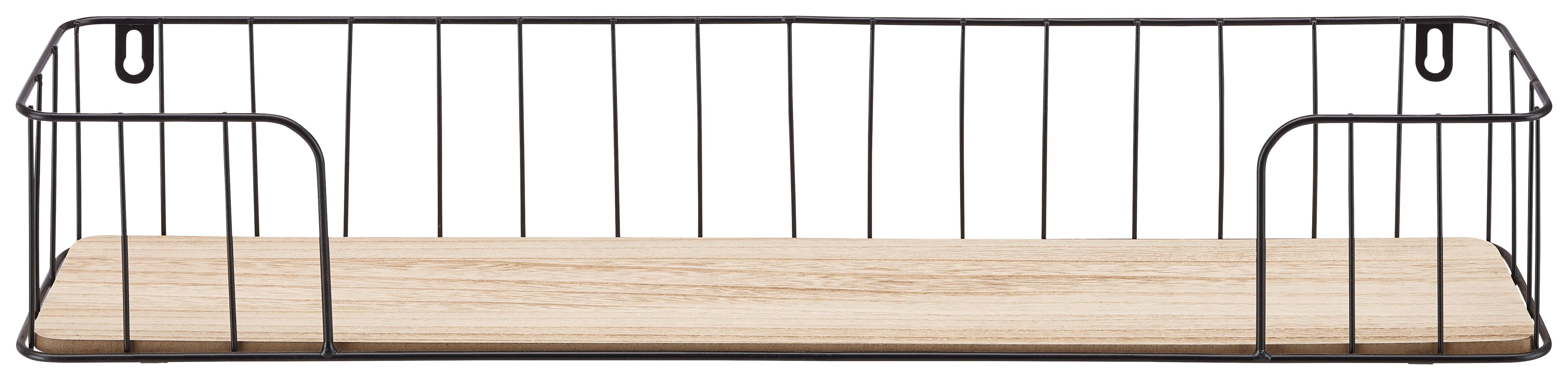 Wandboard in Naturfarben - Schwarz/Naturfarben, Lifestyle, Holzwerkstoff/Metall (60/13/10cm) - Mömax