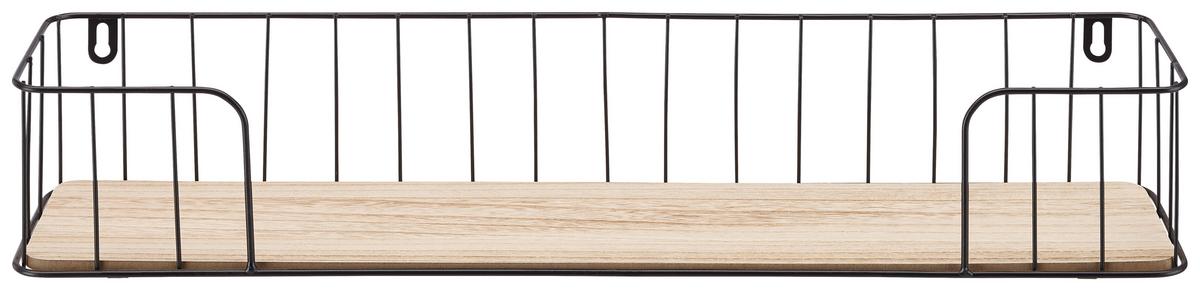 Wandboard in Natur/Schwarz - Schwarz/Naturfarben, LIFESTYLE, Holzwerkstoff/Metall (60/13/10cm) - Mömax