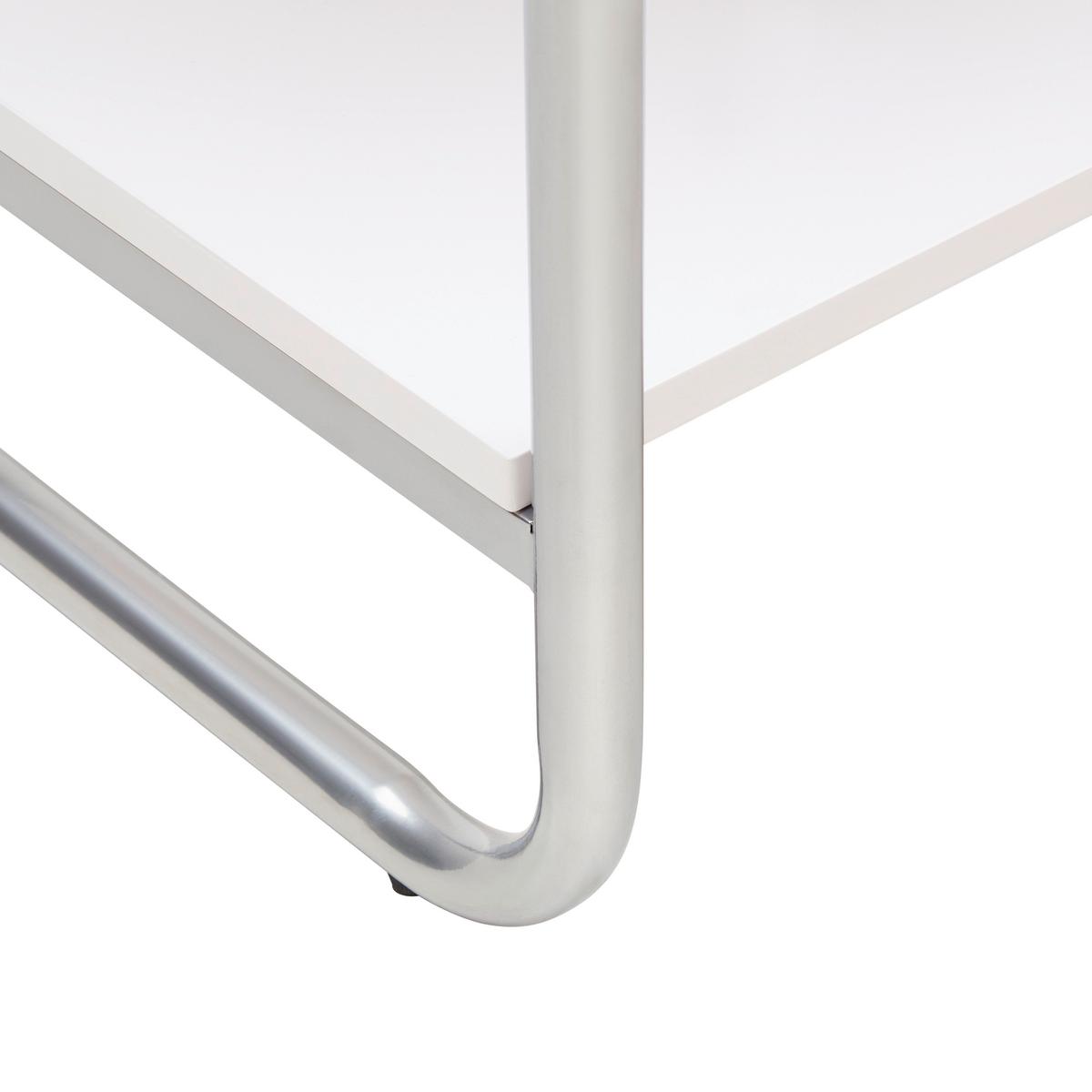 Regal Elva -Exklusiv- - Weiss/Silberfarben, Modern, Holzwerkstoff/Metall (70/173/40cm) - Mömax