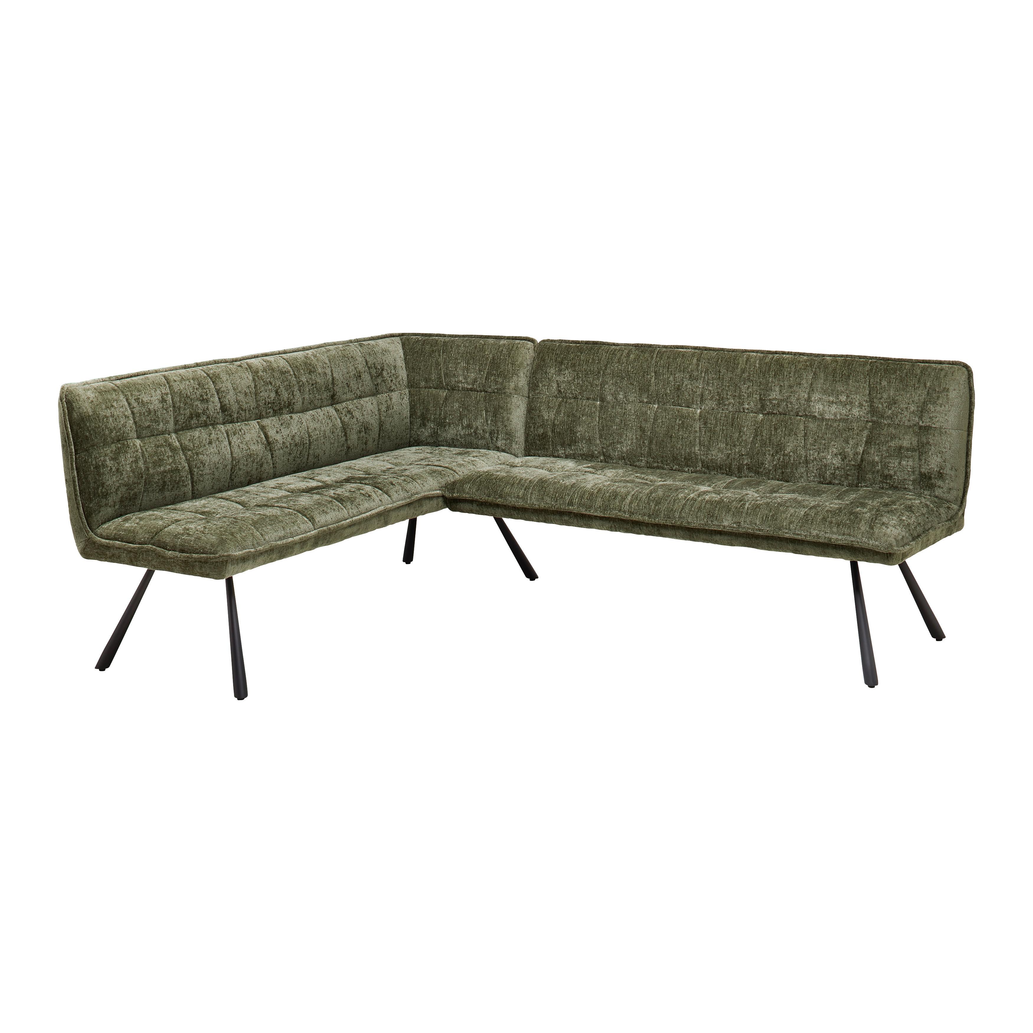 Eckbank Como Grün - Schwarz/Grün, MODERN, Textil/Metall (170/84/215cm) - Mömax