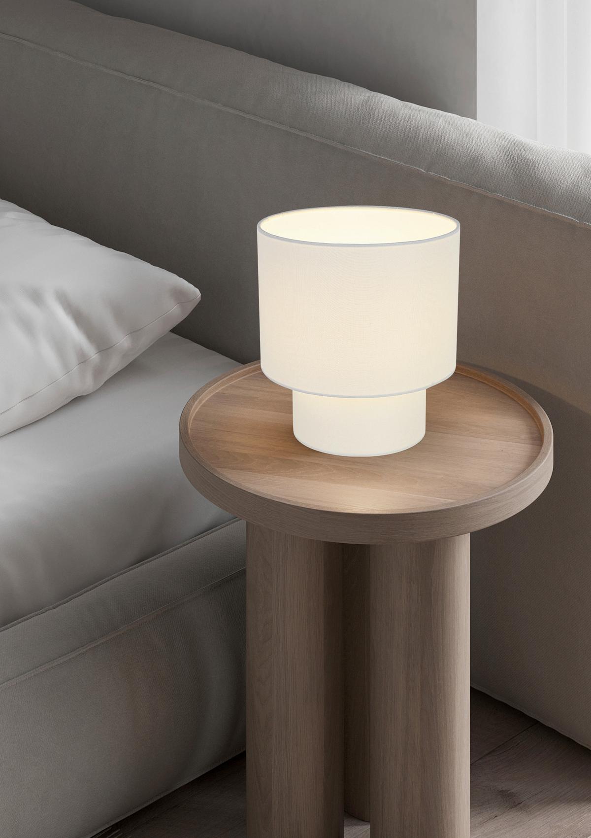 Namizna Svetilka Dhalia - krem barve/bela, Moderno, kovina/umetna masa (20/22cm) - Mömax