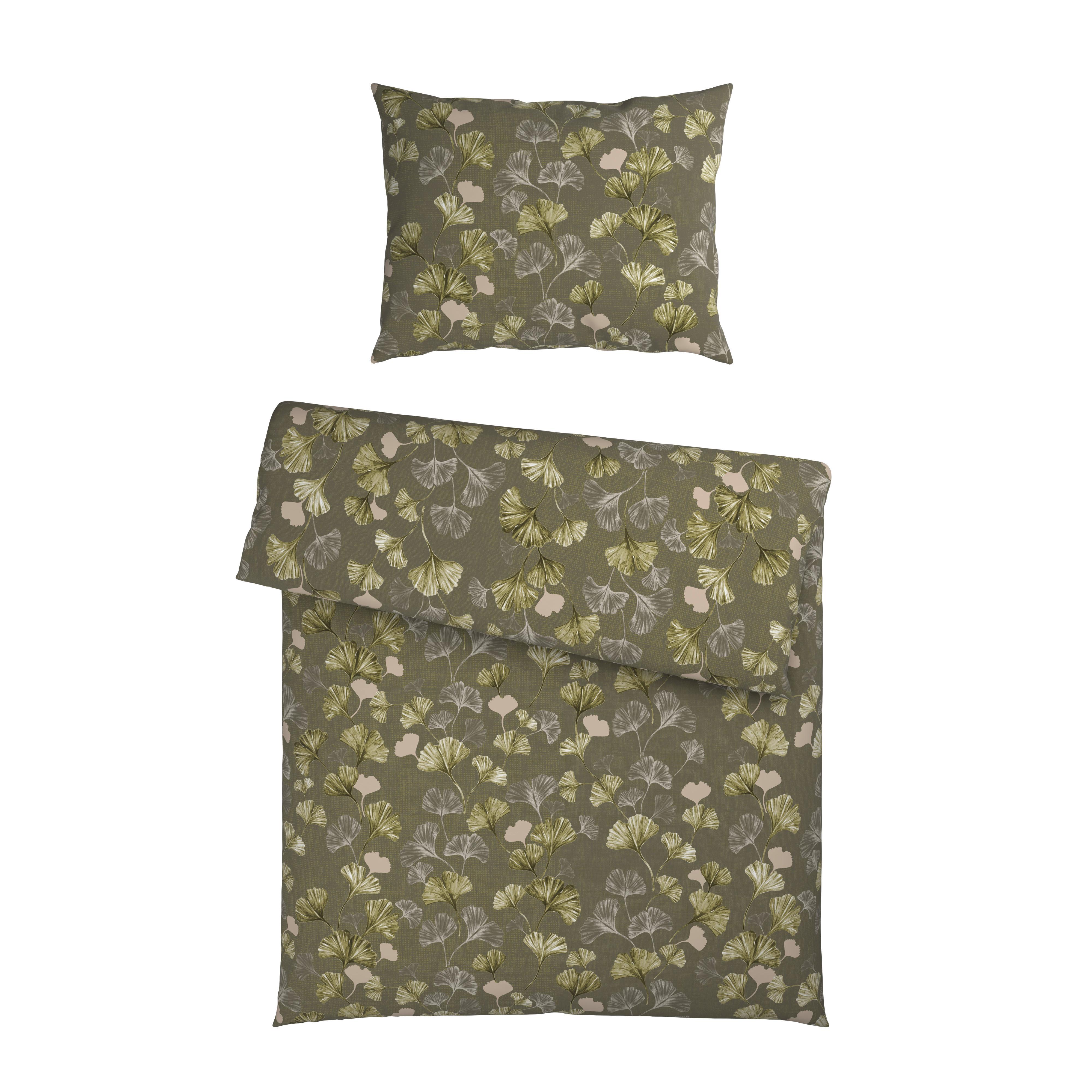 Bettwäsche Yuki Grau ca. 140x200cm - Grün, MODERN, Textil (140/200cm) - Mömax