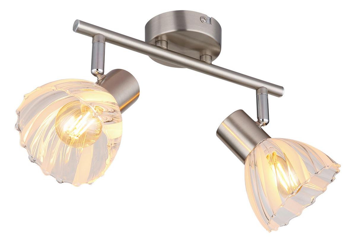 STRAHLER 54315-2 ZACHERY - Nickelfarben, Konventionell, Glas/Metall (25/13/19cm) - Globo