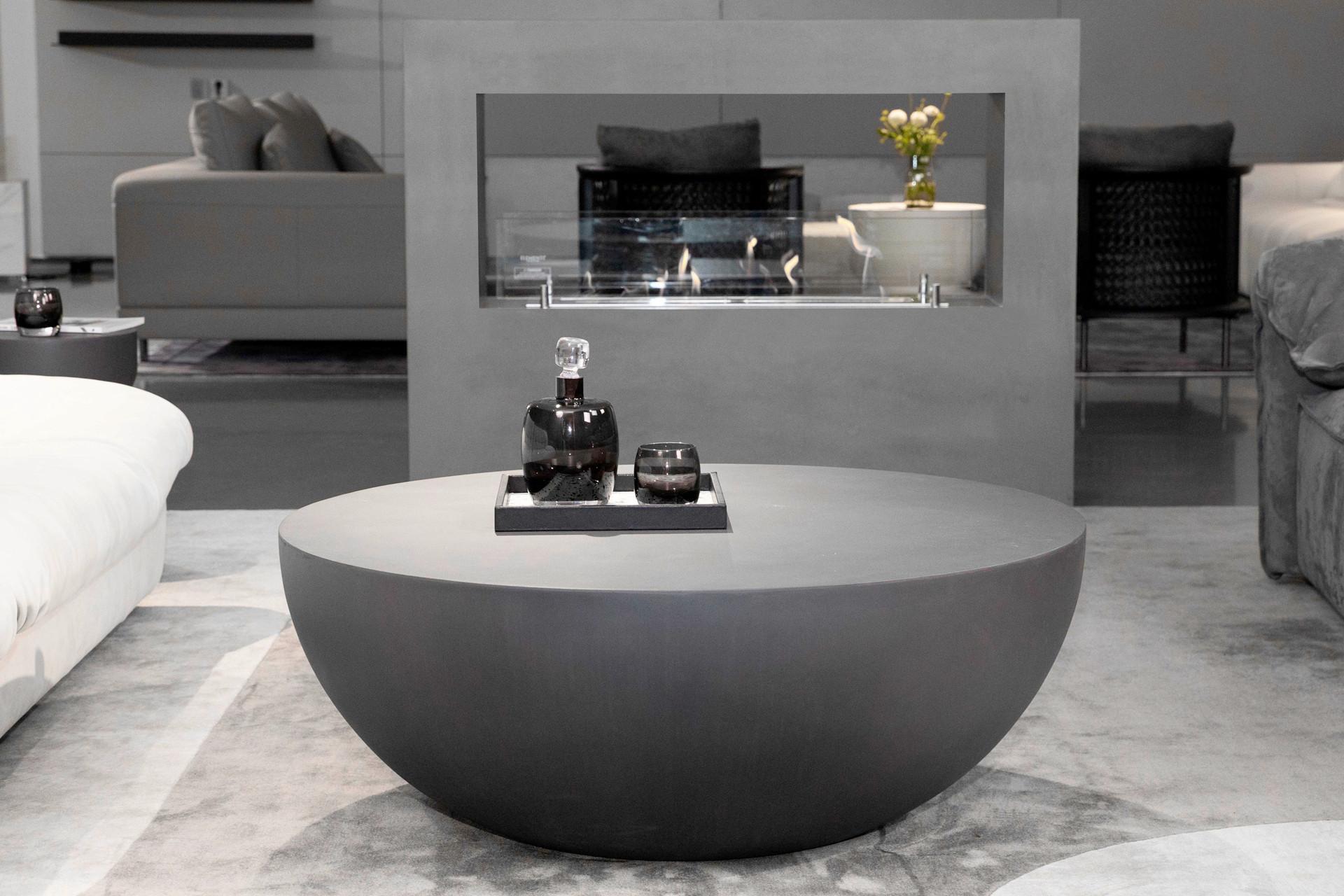 Loungetisch Chronos Schwarz - Schwarz, KONVENTIONELL, Stein (87/87/35cm) - Gardenson