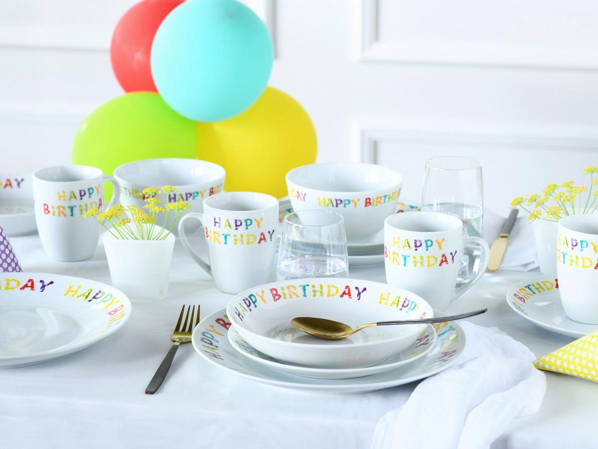 Kombinirani Servis Happy Birthday, 20-Delni - večbarvno, Basics, keramika - Creatable