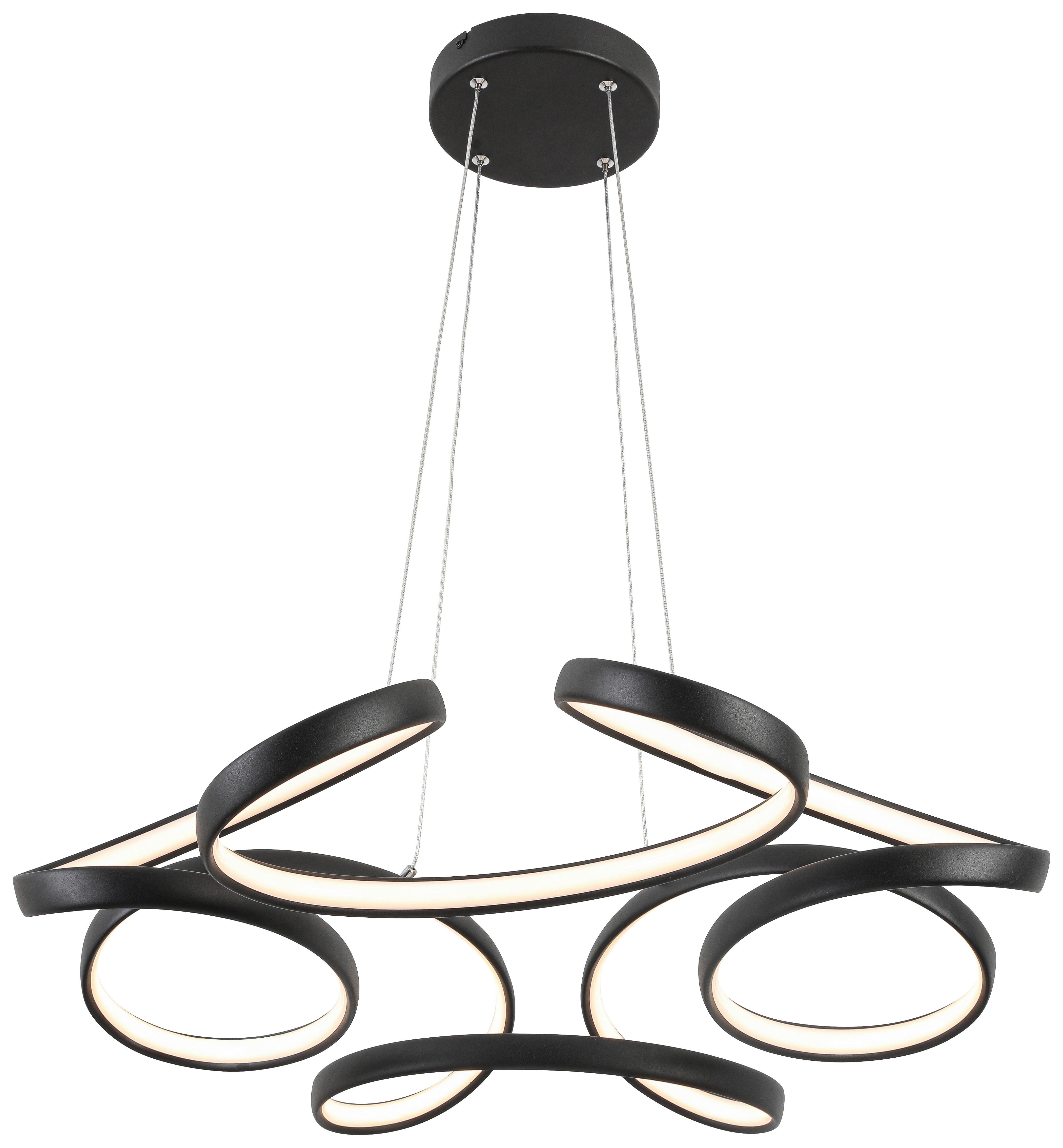 SUSPENSION LED CRONO -AKT- - noir, ROMANTIK / LANDHAUS, métal/matière synthétique (70/70/120cm) - Premium Living