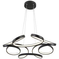 Led-hängeleuchte In Schwarz Max. 24 Watt - Schwarz, Romantik / Landhaus, Kunststoff/Metall (70/70/120cm) - Premium Living