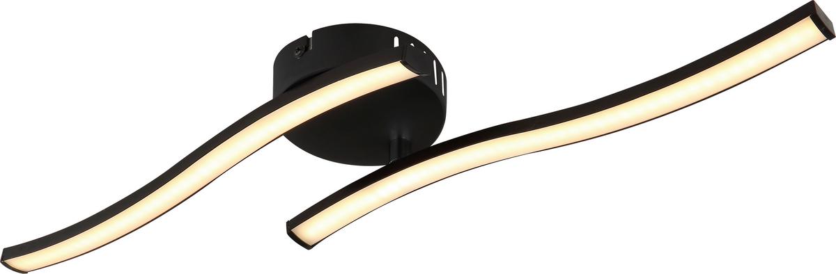 LED-Deckenleuchte IPO Opal/Schwarz max. 12 Watt - Opal/Schwarz, Modern, Kunststoff/Metall (51,5/10/7,6cm) - Mömax
