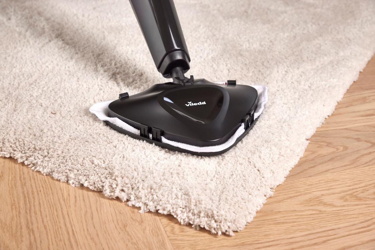 Gőztisztító Vileda Steam Plus - fekete/piros, műanyag (14.7/126/25.6cm) - Vileda