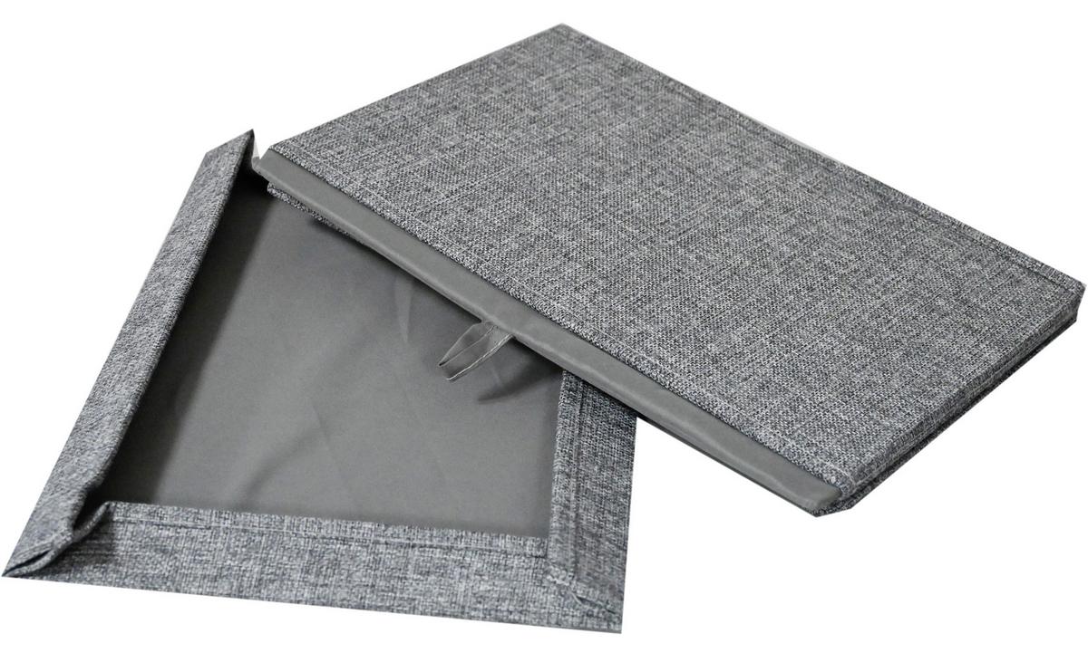 Faltbox Cindy ca. 23l - Grau, MODERN, Karton/Textil (38/26/24cm) - Mömax