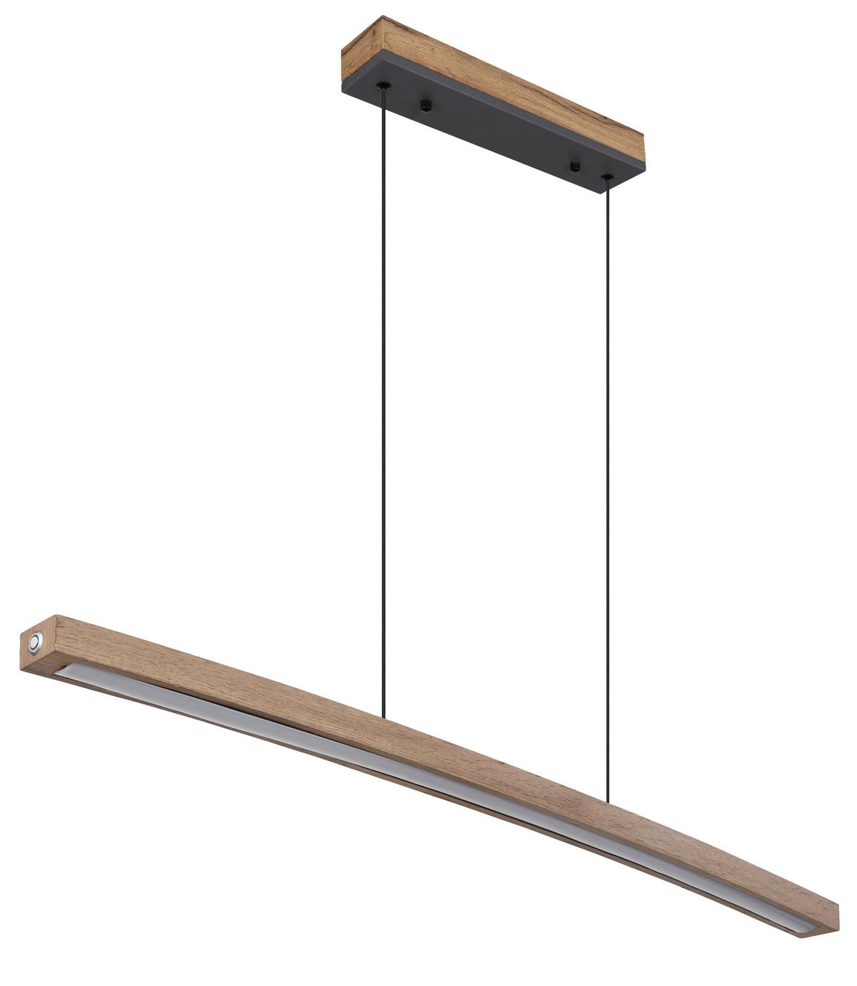 Viseča Led-svetilka Doro, S Sijalko - črna/temno rjava, Konvencionalno, kovina/umetna masa (100/7/120cm) - Globo