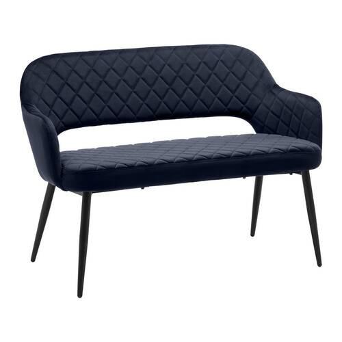 ŁAWKA ISABELLA - ciemnoniebieski/czarny, Modern, metal/drewno (112/78/62cm) - Bessagi Home
