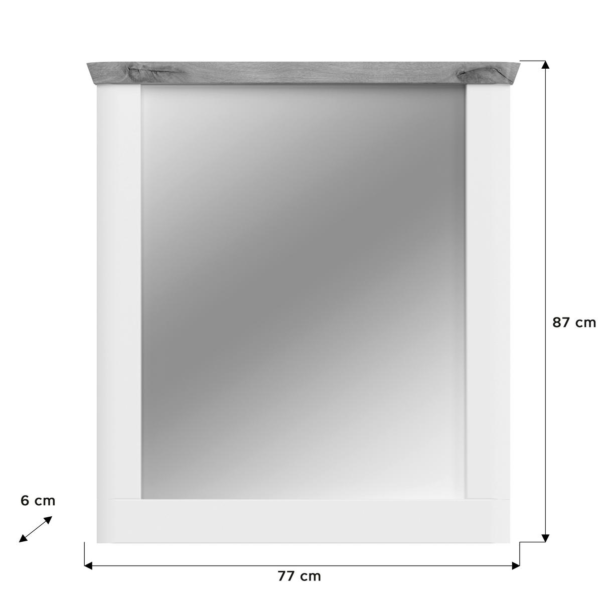 Wandspiegel Michigan ca. 79x89 cm Weiß/Eiche - Weiß, LIFESTYLE, Glas/Holzwerkstoff (79/89/6cm) - MID.YOU