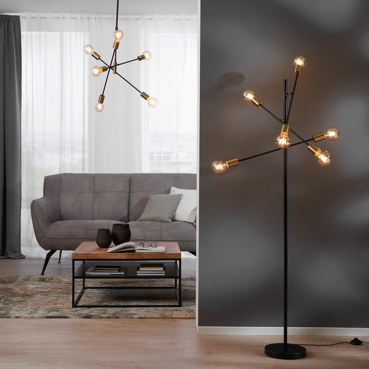 LAMPA WISZĄCA BULB *SBM* - czarny/kolor złoty, Lifestyle, metal (69/69/67,5cm) - Marama