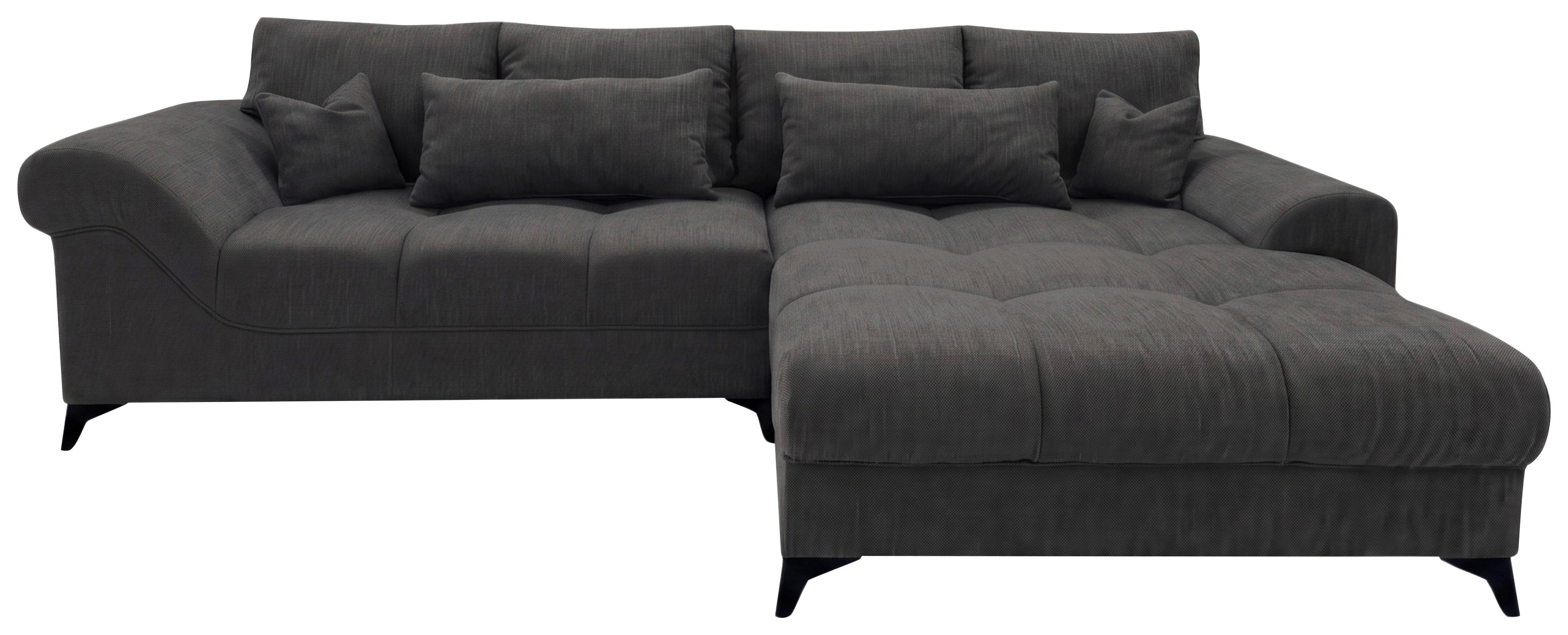 Ecksofa Noah Graphitfarben - Graphitfarben/Schwarz, MODERN, Holzwerkstoff/Kunststoff (295/195cm) - Based