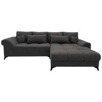 Ecksofa Noah Graphitfarben - Graphitfarben/Schwarz, MODERN, Holzwerkstoff/Kunststoff (295/195cm) - Based