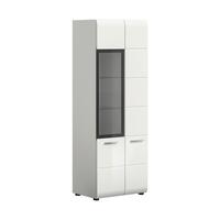 Vitrina Ice, Bela Visok Sijaj - srebrne barve/črna, Design, umetna masa/steklo (60/160/34cm) - Livetastic