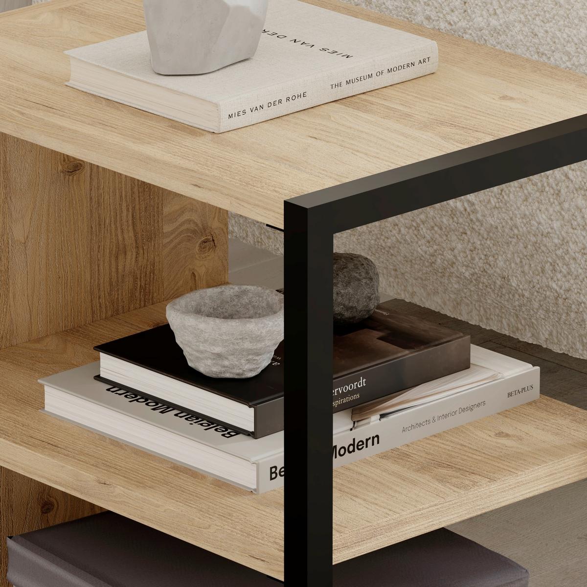 Beistelltisch Echo ca. 42x45x30 cm Eiche - Eichefarben, Design, Holzwerkstoff/Metall (42/45/30cm) - Livetastic