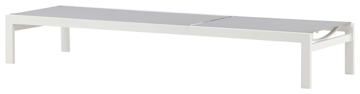 SONNENLIEGE COPACABANA - Weiß/Grau, KONVENTIONELL, Metall (60/30/195cm) - Gardenson