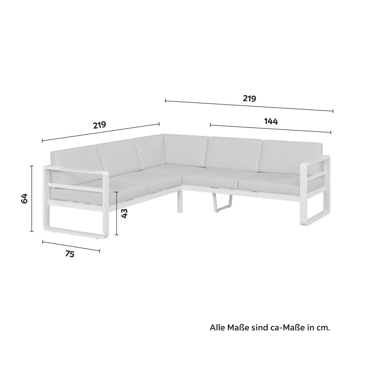 Jedilna Lounge Garnitura Aruba, Krem, Siva, 5-Delno - bela/svetlo siva, Moderno, kovina/umetna masa - Bessagi Garden
