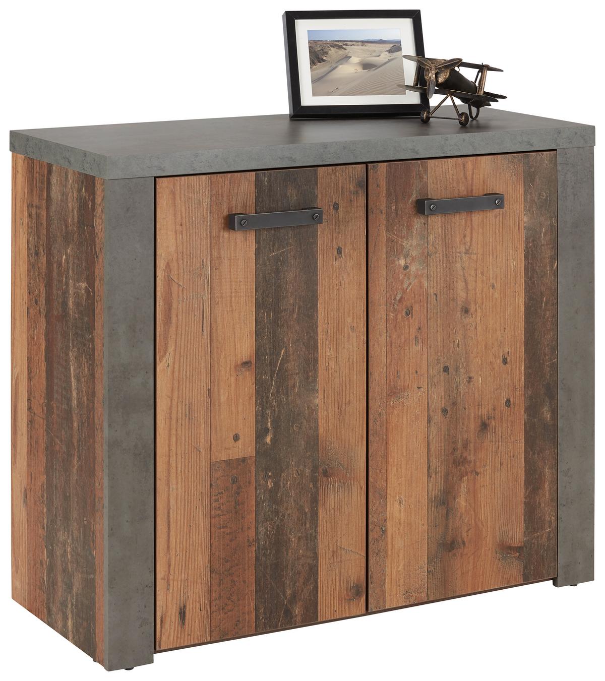 Komód, 2 Ajtós Magara - sötétbarna/barna, Konventionell, műanyag/faalapú anyag (96cm) - Mömax