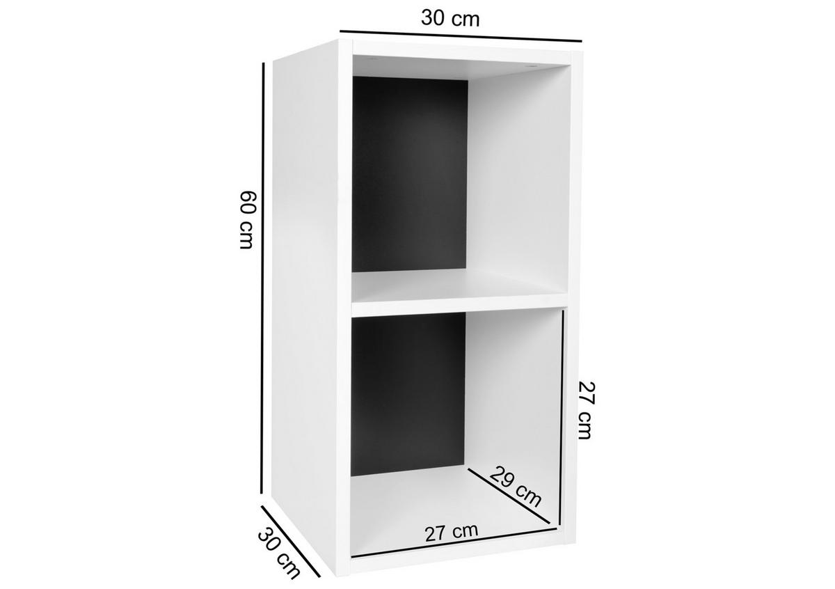 Standregal ca. 30x60x60 cm Weiß, Schwarz - Schwarz/Weiß, KONVENTIONELL, Holzwerkstoff (30/60/30cm) - MID.YOU