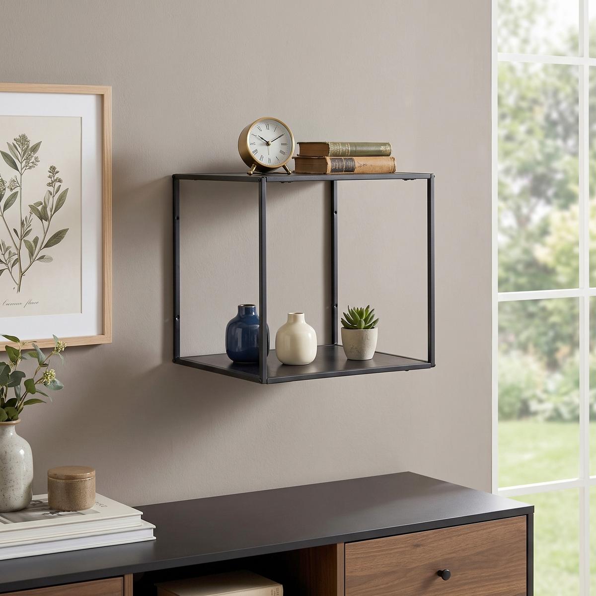 Wandregal Vita Wallshelf Schwarz - Schwarz, Design, Holz/Metall (36/36/36cm)