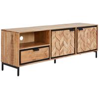 KOMODA NISKA LOWBOARD BASEL - kolor akacjowy/czarny, Modern, metal/drewno (175/60/45cm) - Livetastic