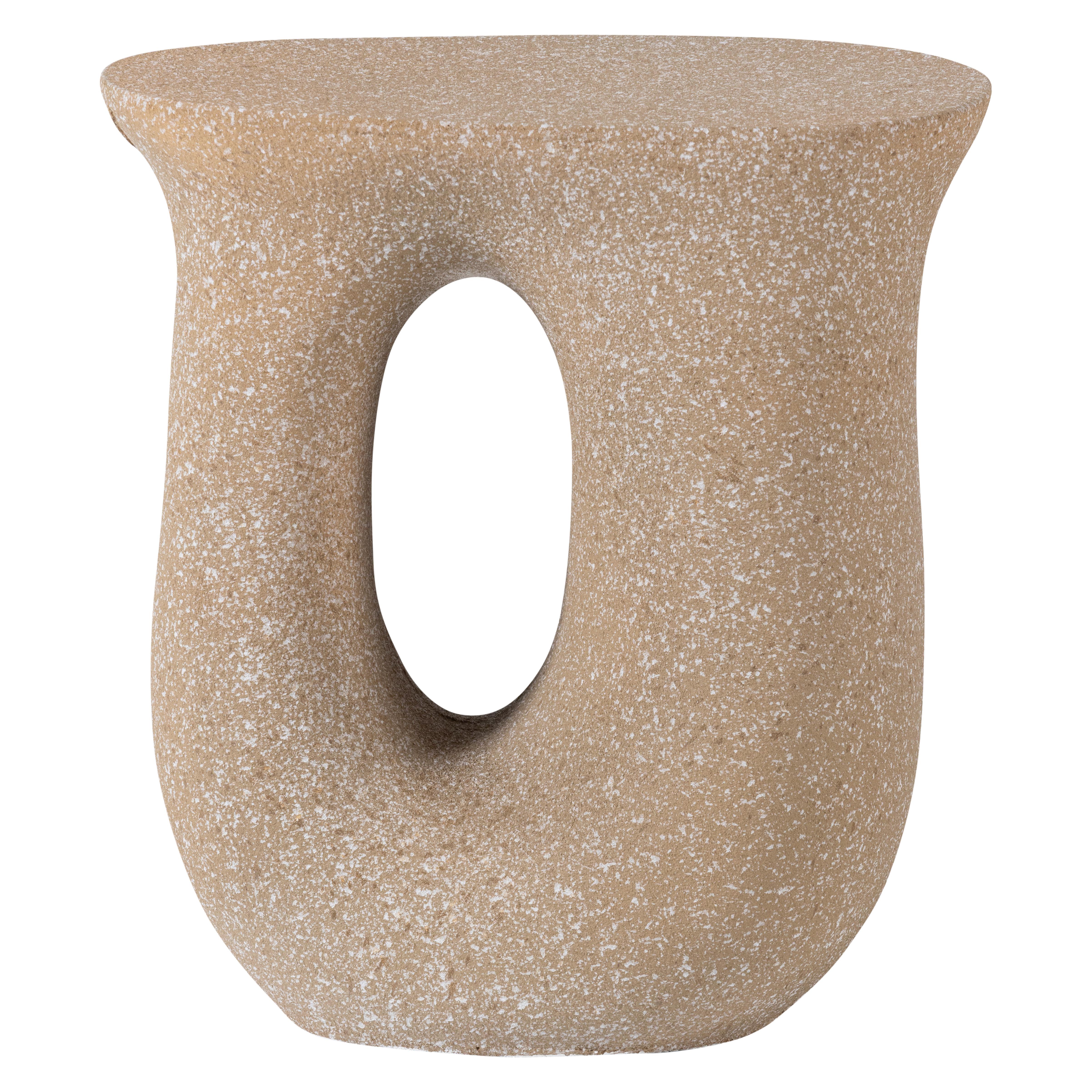 Beistelltisch Moson Beige B: 42 cm - Beige, Design, Keramik/Metall (42/33/45cm) - Livetastic