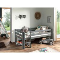 Hochbett Pino ca.90x200cm Kiefer Massiv Grau - Grau, MODERN, Holz/Holzwerkstoff (90/200cm) - MID.YOU