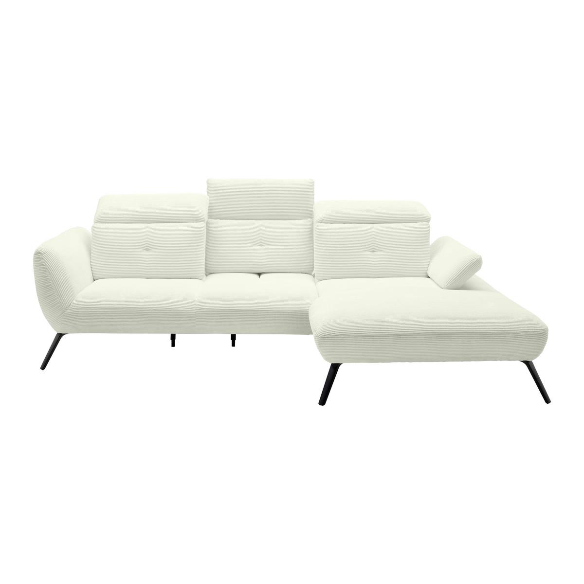 Wohnlandschaft Seattle Creme - Creme/Schwarz, MODERN, Holzwerkstoff/Textil (301/196cm) - Premium Living