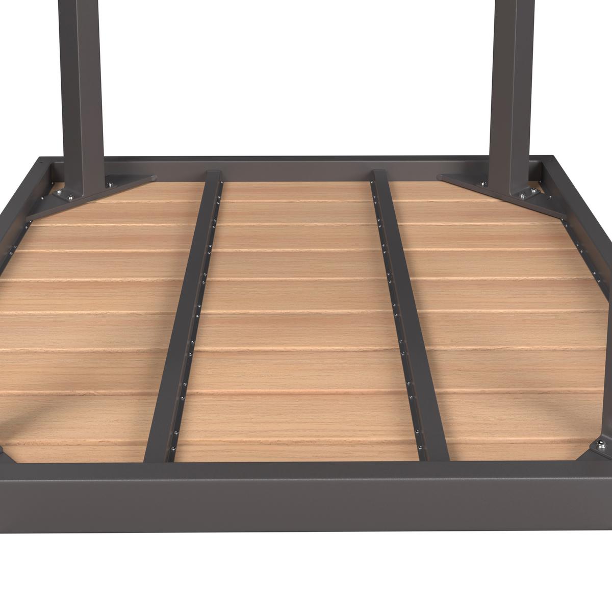 Gartentischgruppe Washington 1 Naturfarben/Grau, 5-teilig - Dunkelgrau/Naturfarben, Basics, Kunststoff/Textil (89/89/75cm)